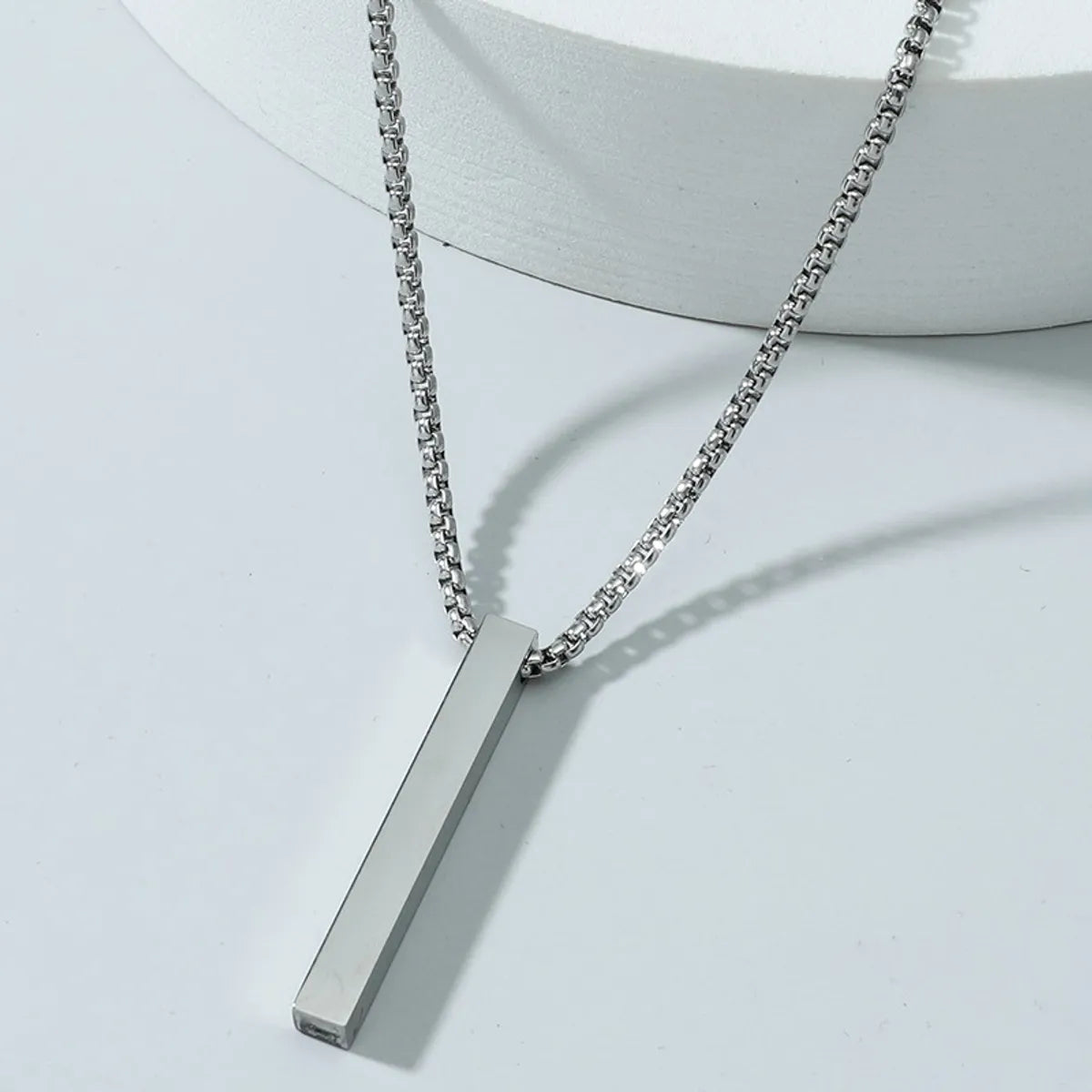 Layered necklaces and pendants for a trendy and fashionable stacked look-Simple Style Geometric Stainless Steel Titanium Steel Plating Men'S Pendant Necklace