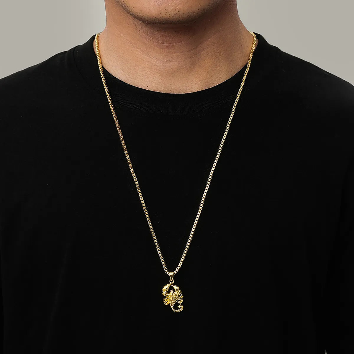 Simple necklaces and pendants with bar pendants for a sleek modern design-1 Piece Simple Style Scorpion Alloy Plating Men'S Pendant Necklace