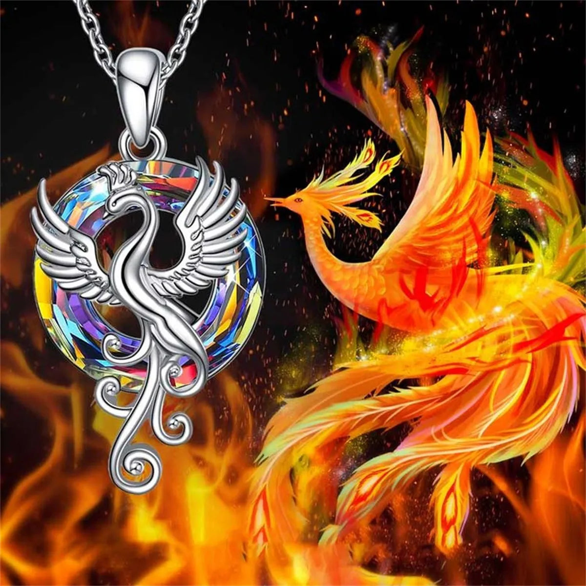 Fashionable necklaces and pendants with birthstones for a personalized gift idea-Fashion Phoenix Stainless Steel Plating Pendant Necklace 1 Piece