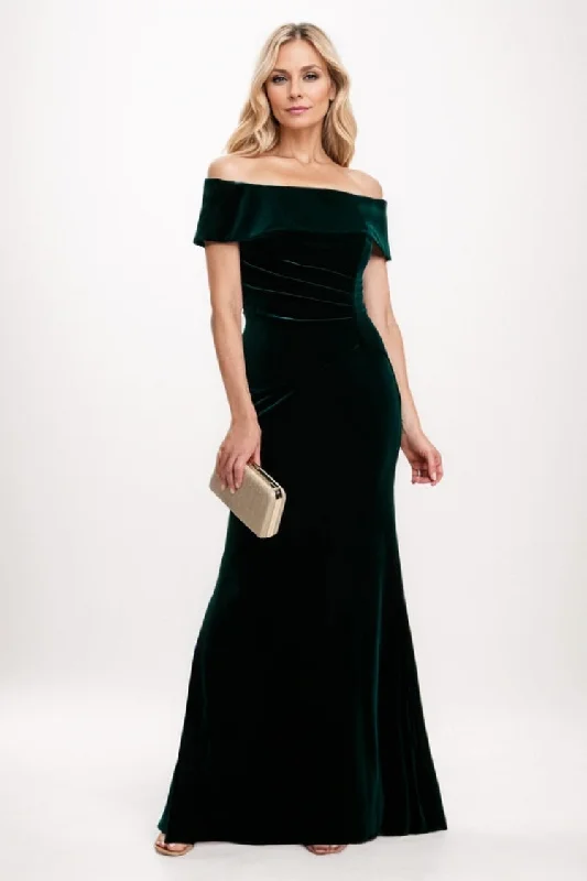 One-shoulder Dresses for Trendy -Modern shift dress for professional settings-Sheath-Column Maxi Velvet Mother Of The Bride Dress CM0271