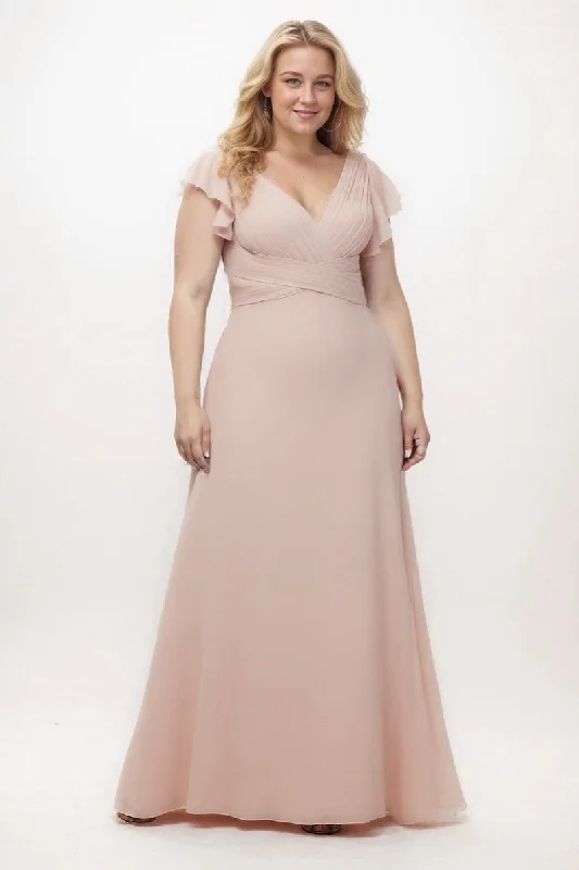 Casual Dresses for Everyday -Casual midi dress for the weekend-A-Line Floor Length Chiffon Bridesmaid Dress CB0302PS