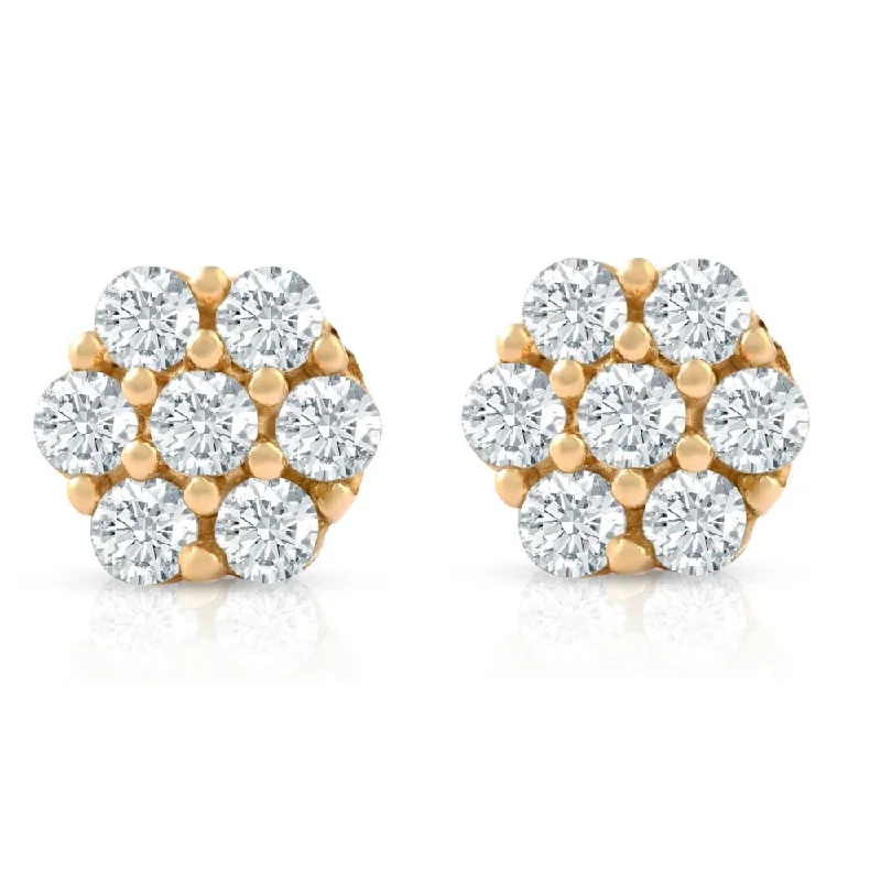 Drop Earrings for Casual Outfit -1/8Ct Diamond Studs Womens Earrings 10k Yellow Gold