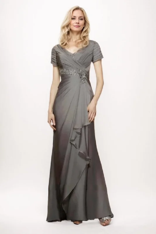 Sheath Dresses for Sophisticated -Chic wrap dress for holiday dinners-Sheath-Column Maxi Chiffon Mother Of The Bride Dress CM0277