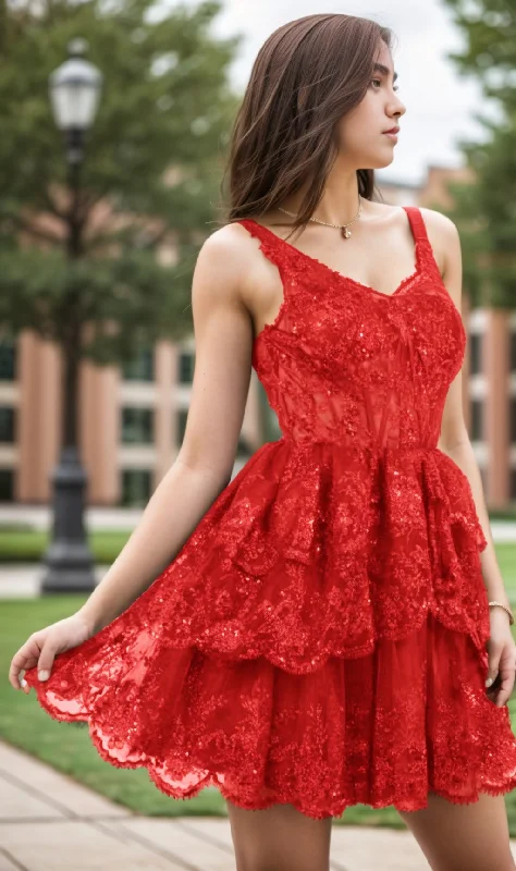 Belted Dresses for Shaping -Satin evening gown for formal parties-A-Line Short-Mini Tulle Graduation Dresses CS0548