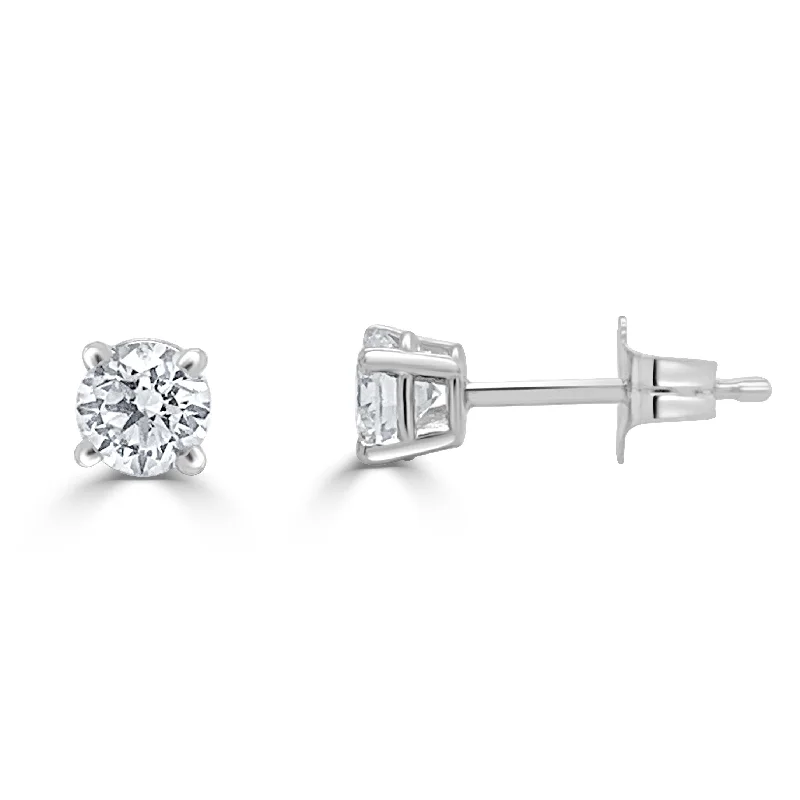 Crystal Stud Earrings for Sparkle -Joelle Collection Diamond 1/2 ct Stud Earrings 14K White Gold 4 Prong