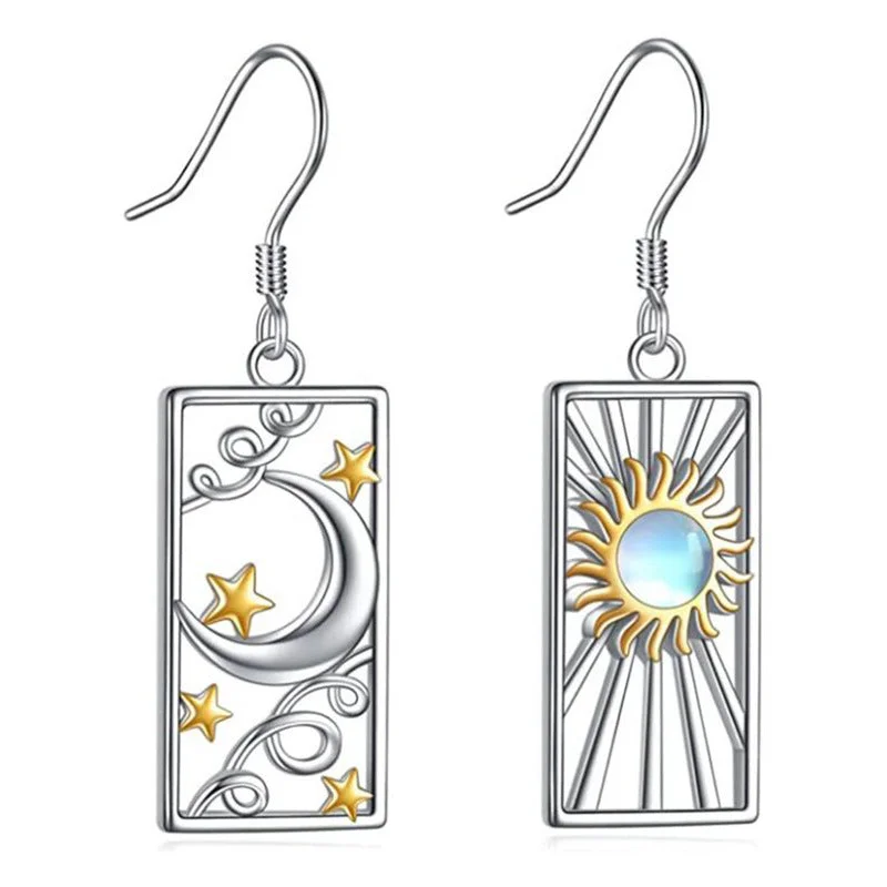 Leverback Drop Earrings for Comfort -Wholesale Beautifully Personalized Moon Star Sun Earrings