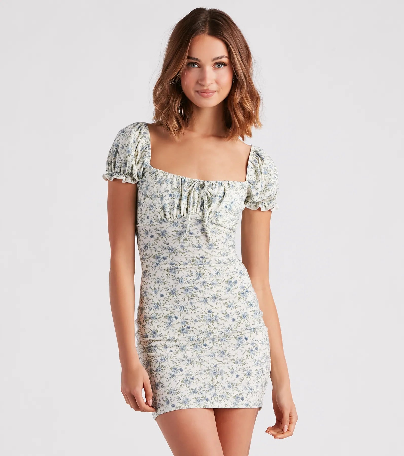 Pencil Dresses for Slimming -Long t-shirt dress for casual days-Feelin' Fresh Ditsy Floral Mini Dress