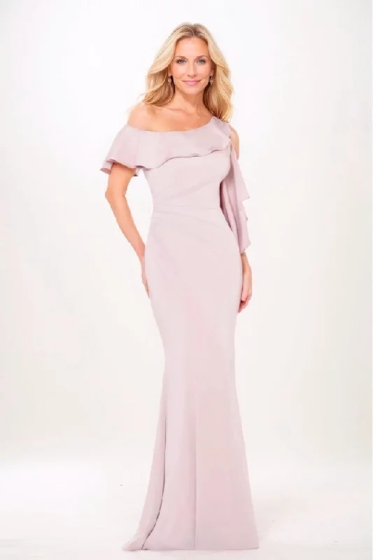 Purple Dresses for Royalty -Ruffle sleeve dress for a playful vibe-Mermaid Maxi Elastic Silk like Satin Mother Of The Bride Dress CM0315