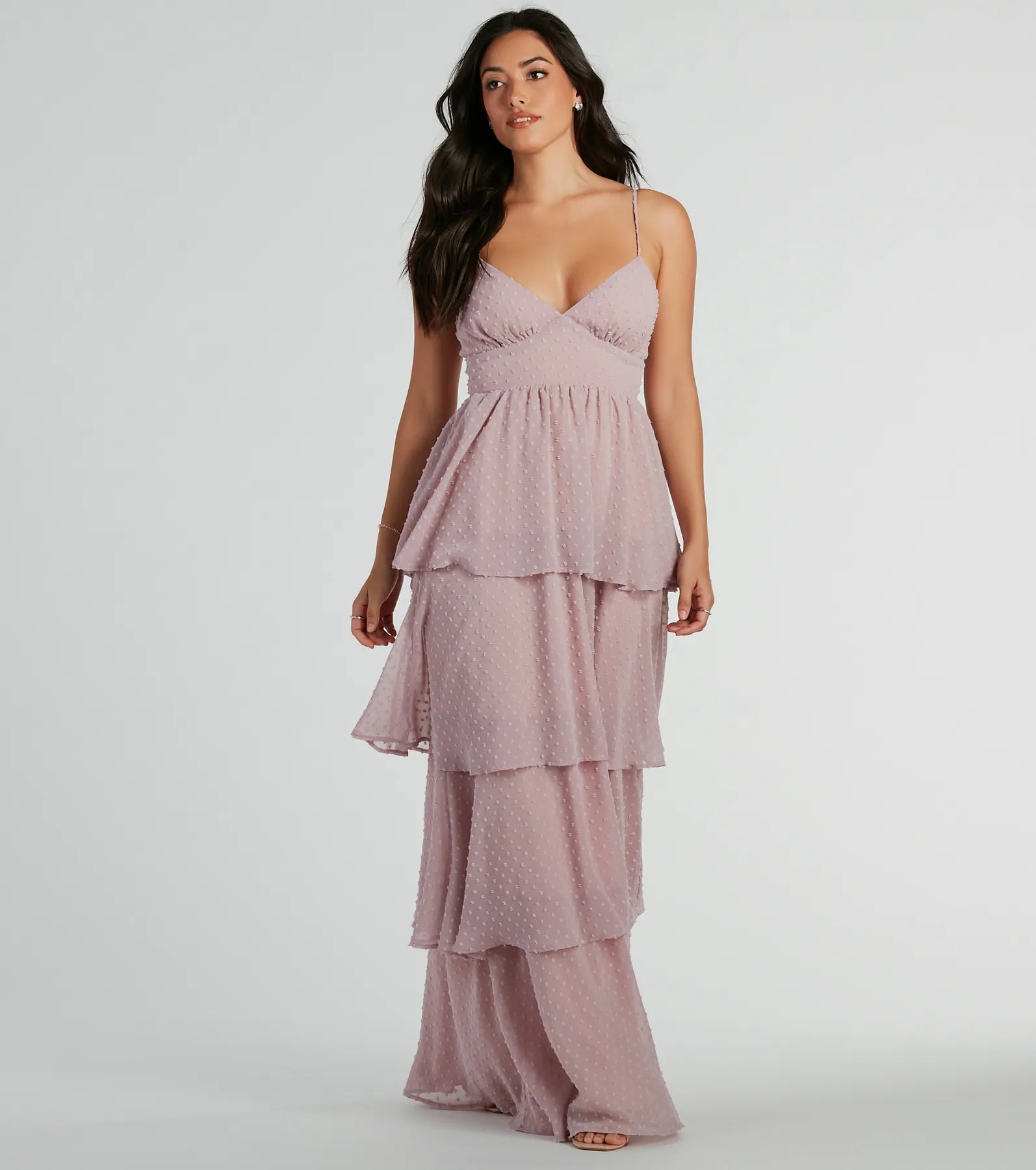 Beach Dresses for Coastal -Soft jersey dress for lounging around-Kasey V-Neck Ruffled A-Line Chiffon Formal Dress