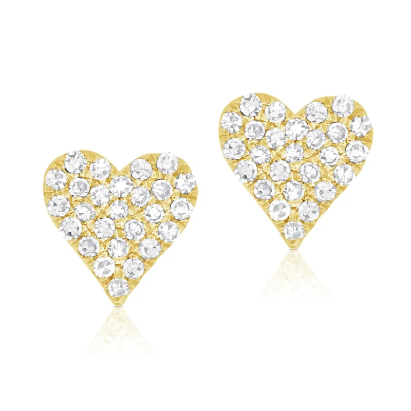 Drop Earrings for Prom Night -Joelle Collection Diamond Heart Studs Earrings 14K Gold 1/6ct TDW Earring's