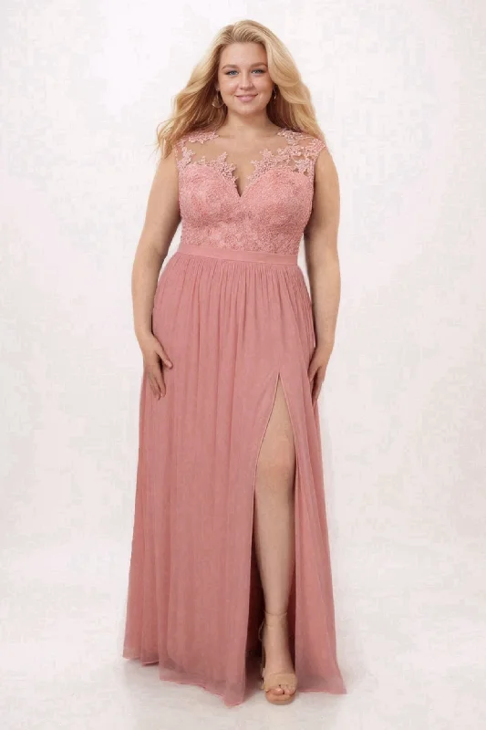 Casual Dresses for Everyday -Casual midi dress for the weekend-Sheath Floor Length Chiffon and Lace Bridesmaid Dress PR3554PS