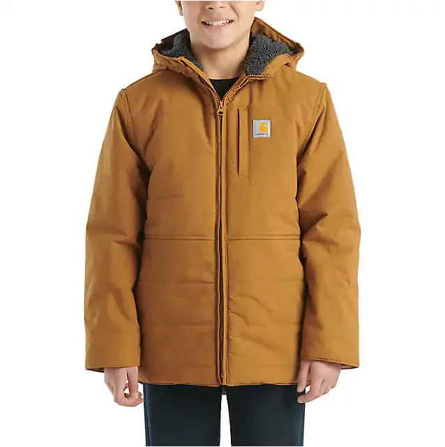 Fringed Jackets for Bohemian -Anti-tangle layered necklaces -Boys' Montana Insulated Hooded Jacket - Carhartt Brown