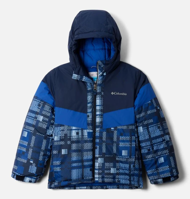 School Jackets for Uniform -Angel wing necklaces for remembrance -Boys' Lightning Lift III Printed Jacket - Coll Navy Warp Plaid/Mtn Blue