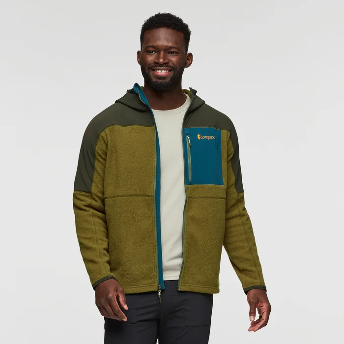 Patchwork Jackets for Unique -Smart necklaces with fitness tracking -Men's Abrazo Hooded Full-Zip Fleece Jacket - Woods/Live Oak