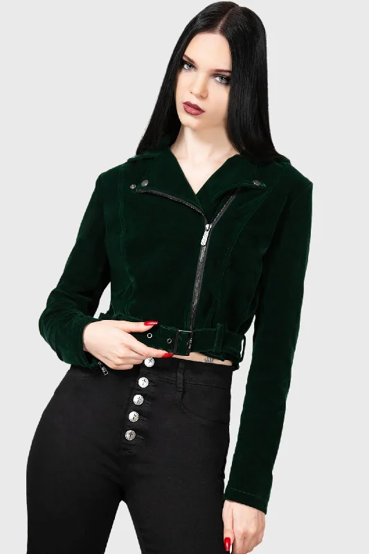 Padded Jackets for Extra Warmth -White gold necklaces for women -Emerald Goddess Biker Jacket