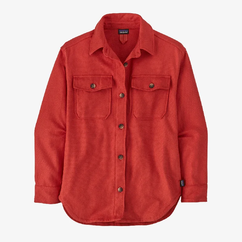 Green Jackets for Nature -Special occasion necklaces for women -Women's Fjord Loft Overshirt Jacket - Madder Red