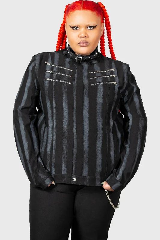 Printed Jackets with Patterns -Gothic black choker necklaces -Reign And Roar Jacket [PLUS]