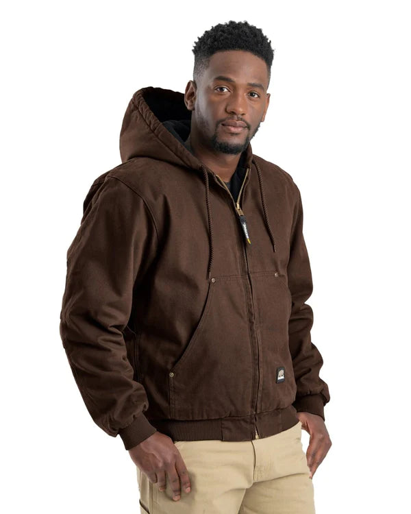 Khaki Jackets for Casual -Engraved necklaces with initials -Men's Heartland Washed Duck Hooded Work Jacket