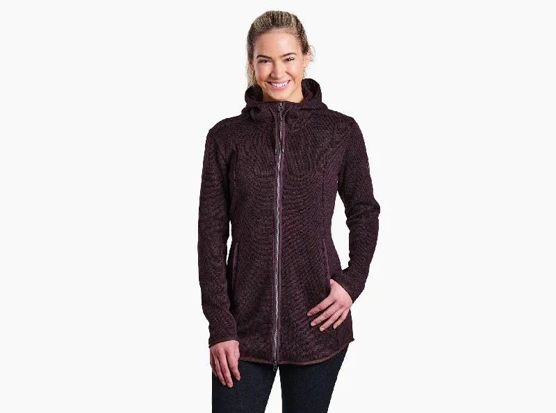 Sequined Jackets for Sparkle -Waterproof necklaces for active women -Women's Ascendyr Long Jacket - Ganache