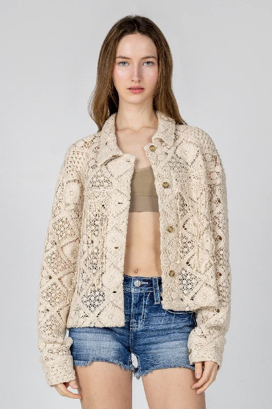 Yoga Jackets for Relaxation -Luxury diamond necklaces for women -Women's Macrame Crochet Jacket