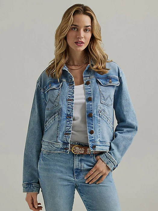 Cycling Jackets for Bike Rides -Affordable fine jewelry necklaces -Womens Cowboy Denim Jacket - Light Wash