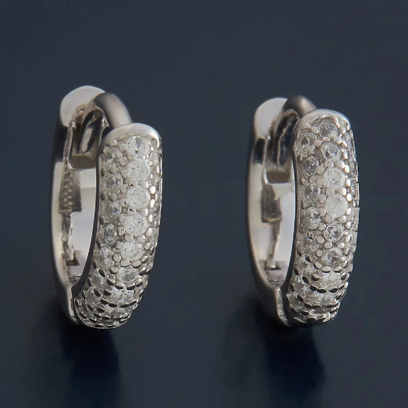 Best hoop earrings with hammered gold for a rustic yet elegant look-92.5 Silver Earring 180650